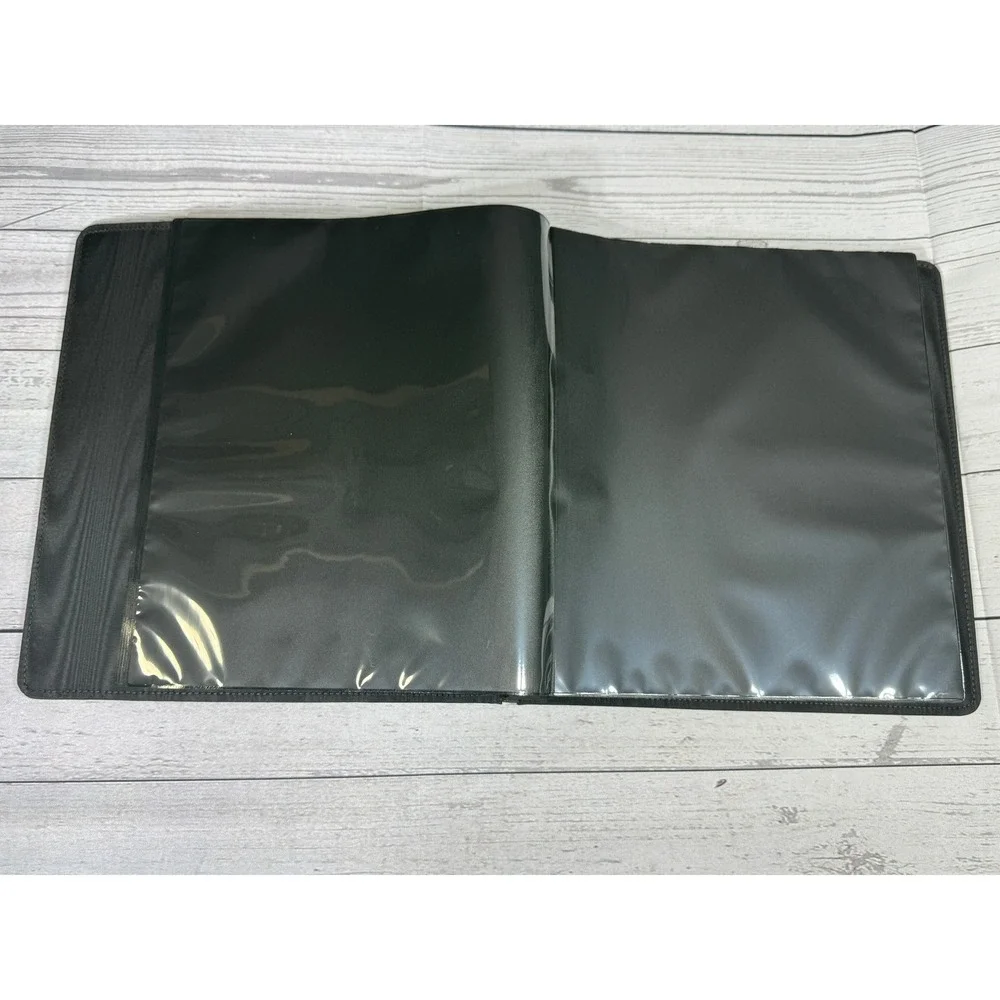 Raika Black Leather Photo Album SF 105 Handcrafted USA 25 Pages 11.75x12.5